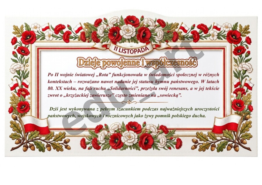 „Rota” – Kompletna Gazetka Edukacyjna na 11 Listopada (Formaty A3 i A4 + Plakat Centralny 60x40 cm)