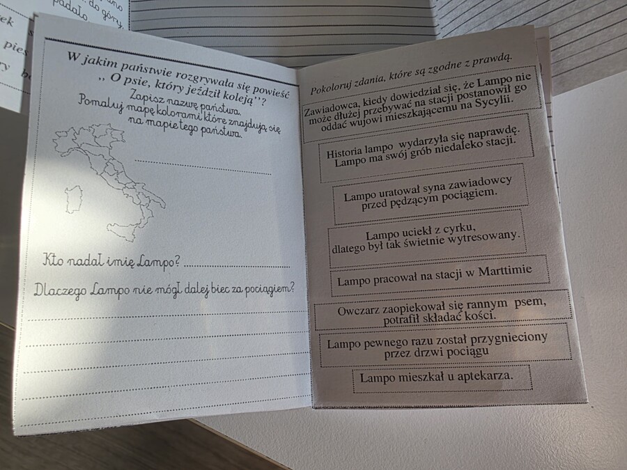 Lapbook + miniksiążeczka ,, O psie, któryjeździłkoleją"