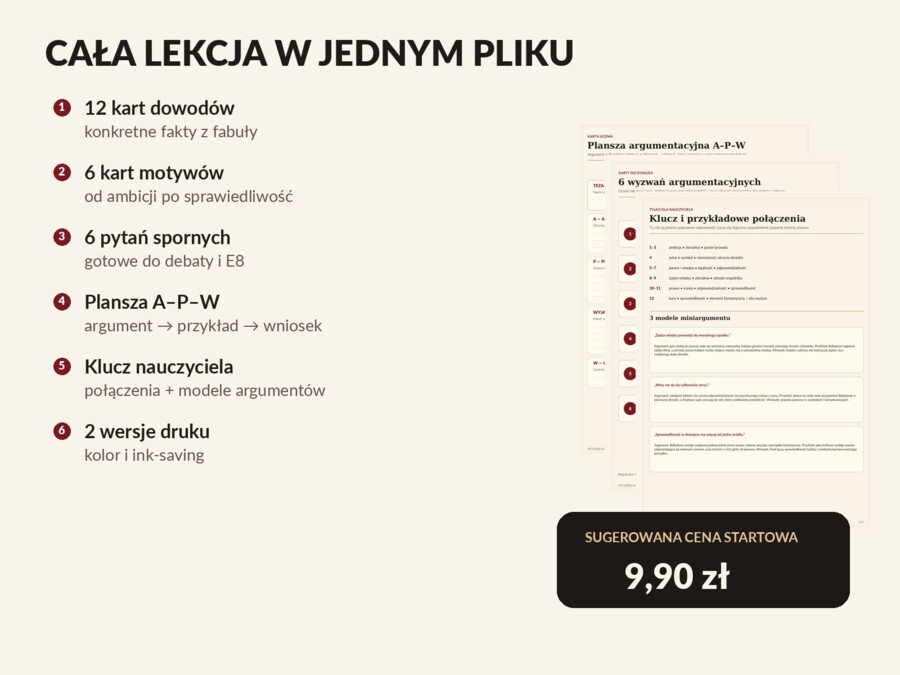 Akta Balladyny – gra argumentacyjna E8, kl. 7–8
