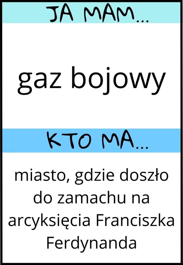 Gra Ja mam, kto ma - I wojna światowa