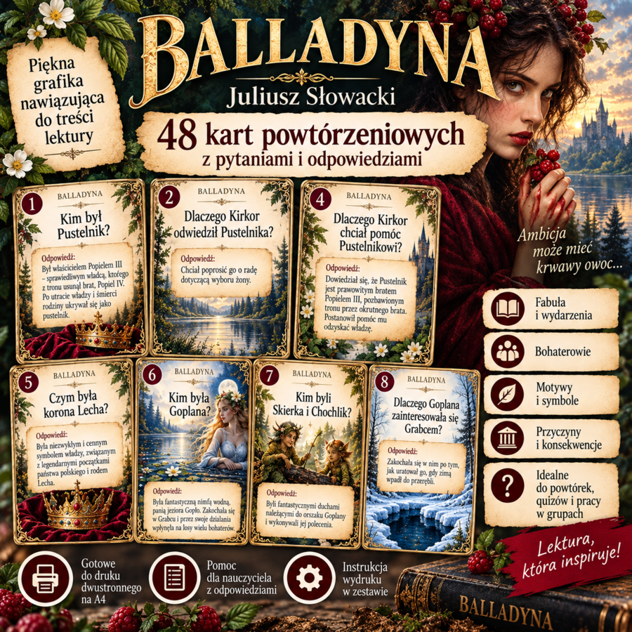 Balladyna- 48 kart powtórzeniowych