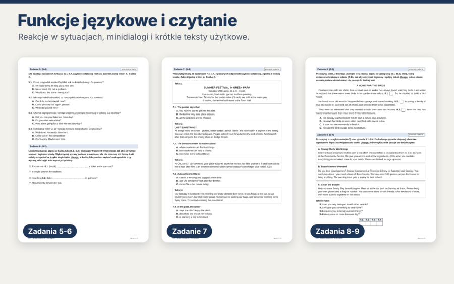 Egzamin ósmoklasisty z angielskiego E801, arkusz próbny