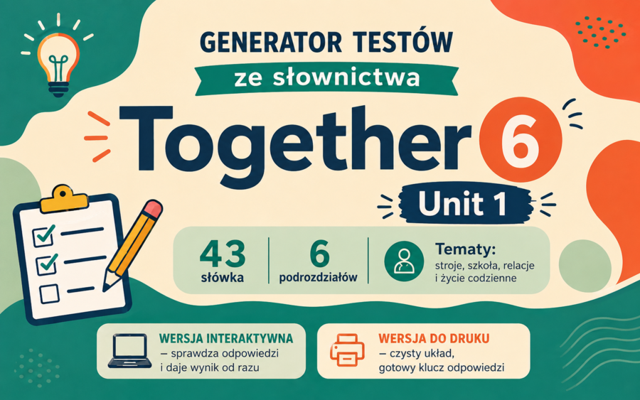 Generator testów Together 6, Unit 1