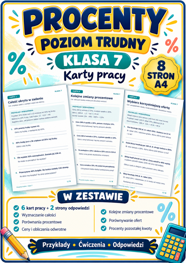 PROCENTY-TRUDNE- klasa 7