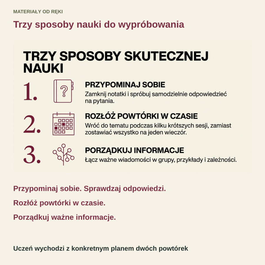 Pamięć w praktyce - 2 eksperymenty i 3 sposoby skutecznej nauki | klasy 5-8