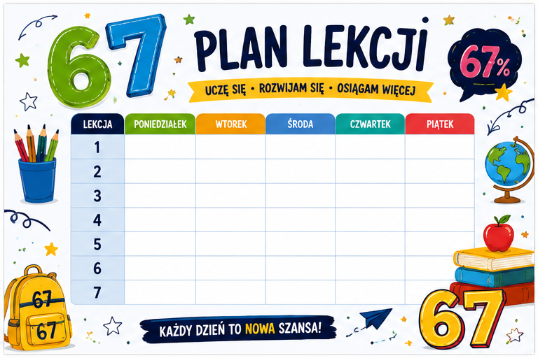 Plan lekcji – 5 wzorów dla uczniów