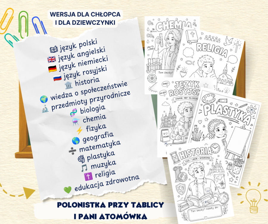OKŁADKA  PIERWSZA STRONA zeszytu