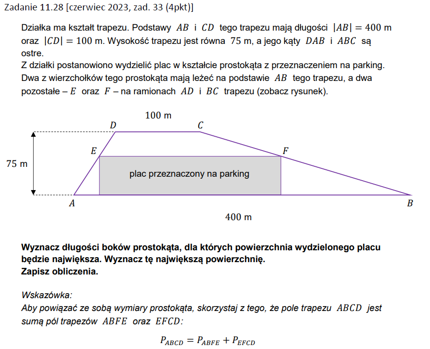 Przygotowanie do matury z matematyki - dział XI: Planimetria