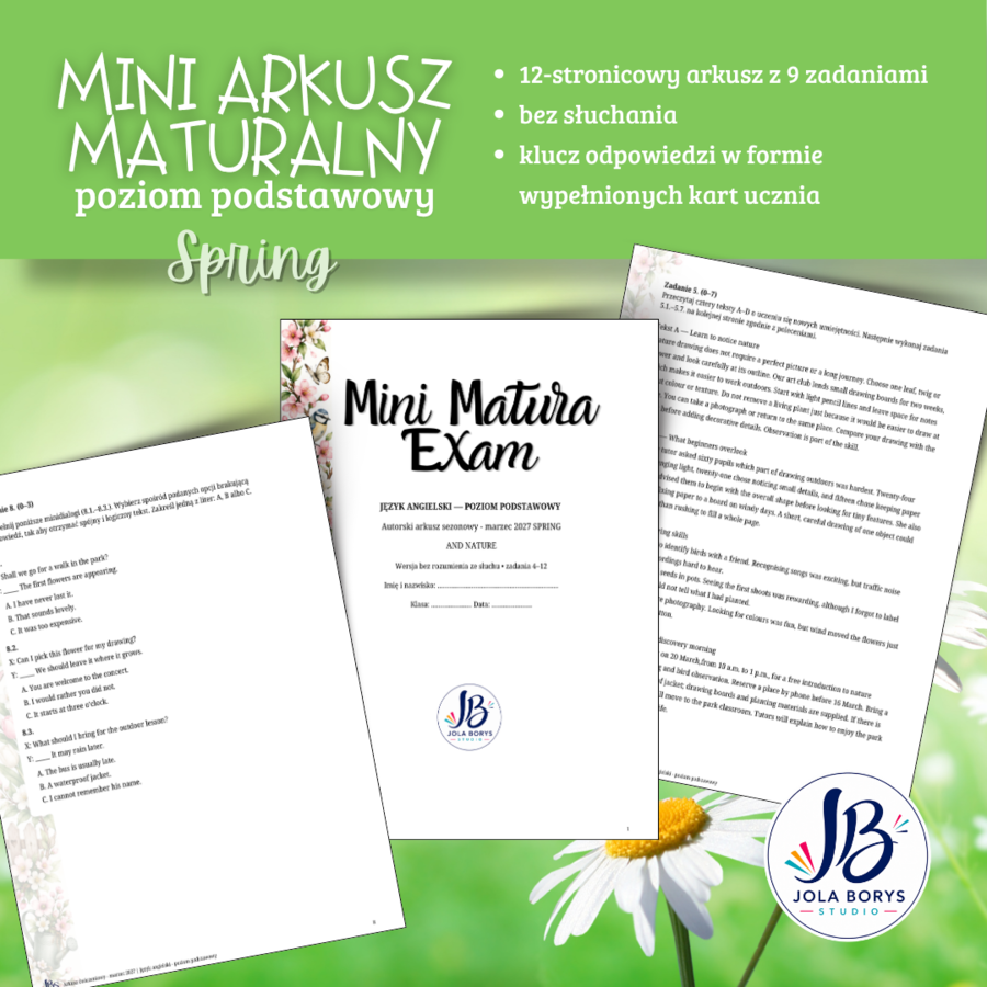 Mini Matura – Spring | Język angielski – poziom podstawowy