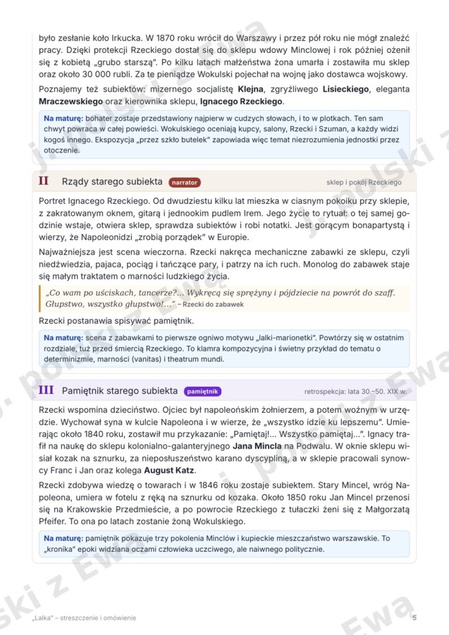 Lalka - kompletne kompednium wiedzy na maturę