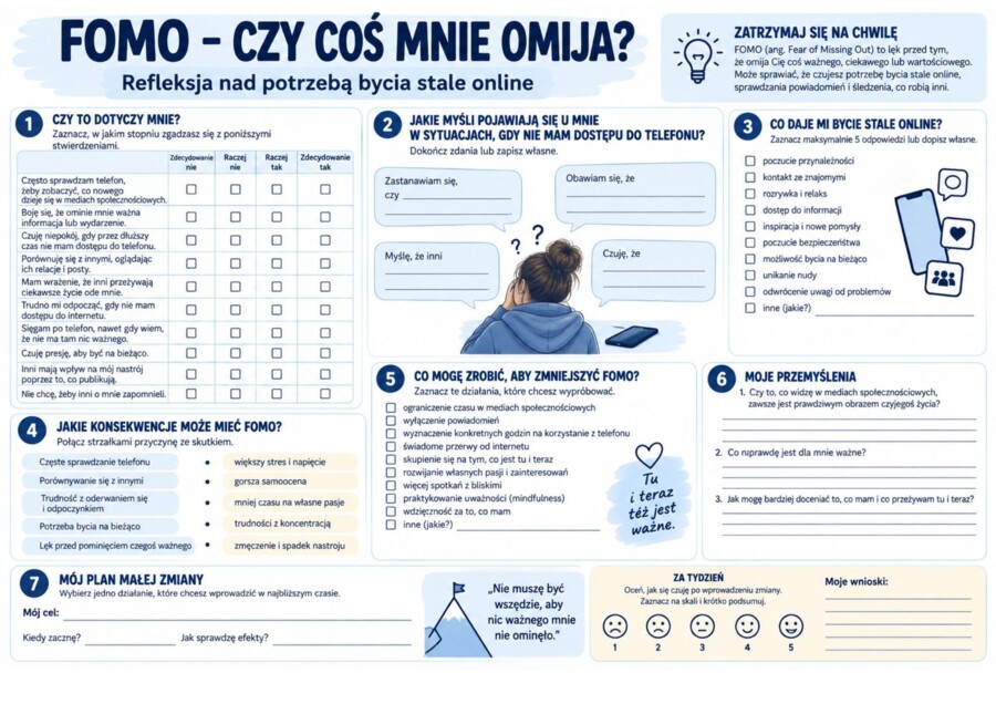 Planer dobrostanu i cyfrowych nawyków nastolatka