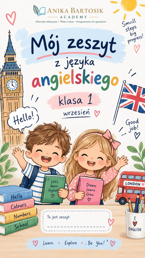 📘 Język angielski – klasa 1 | Wrzesień | Zeszyt ucznia