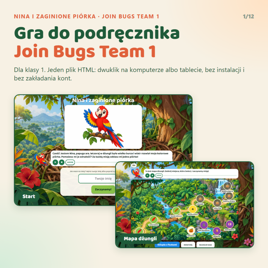 Gra interaktywna Join Bugs Team 1, Starter Unit - Unit 6 (rodzic-uczeń)