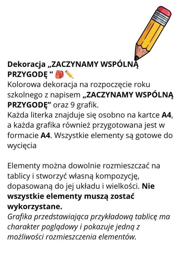 DEKORACJA  „ZACZYNAMY WSPÓLNĄ PRZYGODĘ” 🔎🛣️🎒