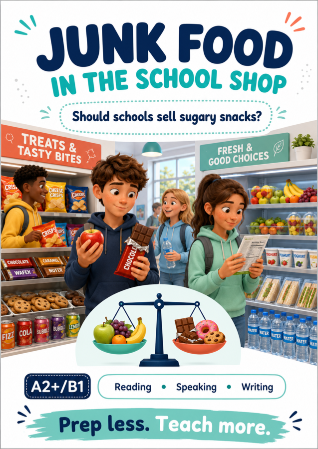 A014 Junk food w szkolnym sklepiku – should / shouldn’t