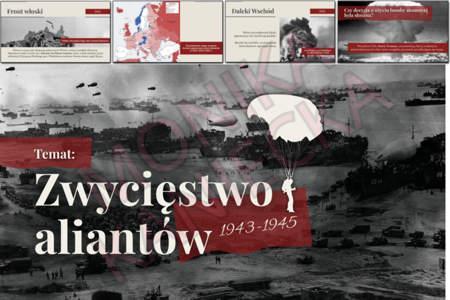 Zwycięstwo aliantów 1943-1945 - prezentacja historia klasa 8