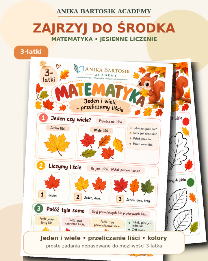 Jesienne kolory – materiał edukacyjny dla 3-latków