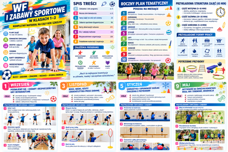 WF i zabawy sportowe w klasach 1-3 - Kompletny roczny system pracy