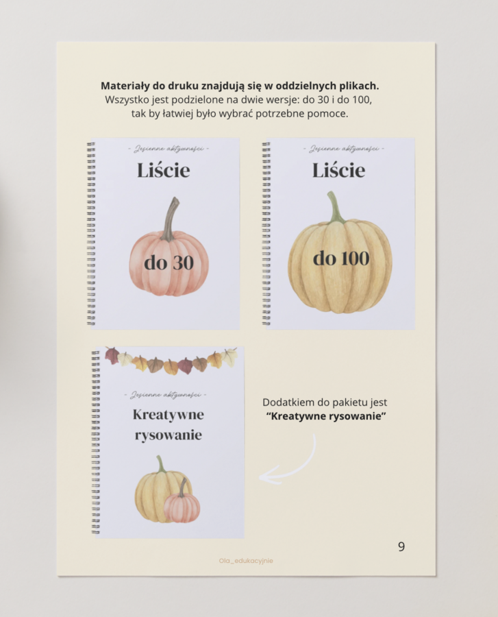 PAKIET: Jesienne mnożenie i dzielenie do 30 i do 100