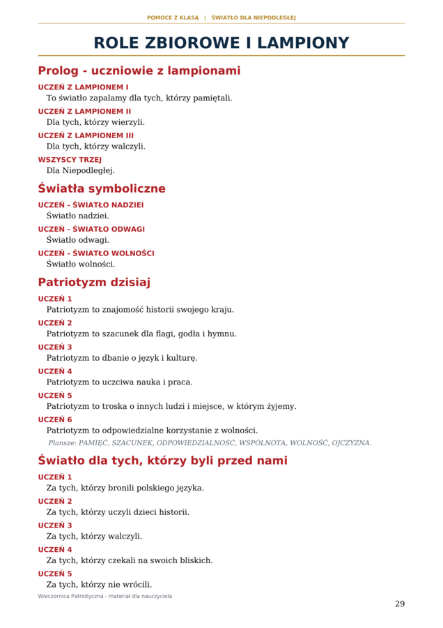 „Wieczornica Patriotyczna - Światło dla Niepodległej”