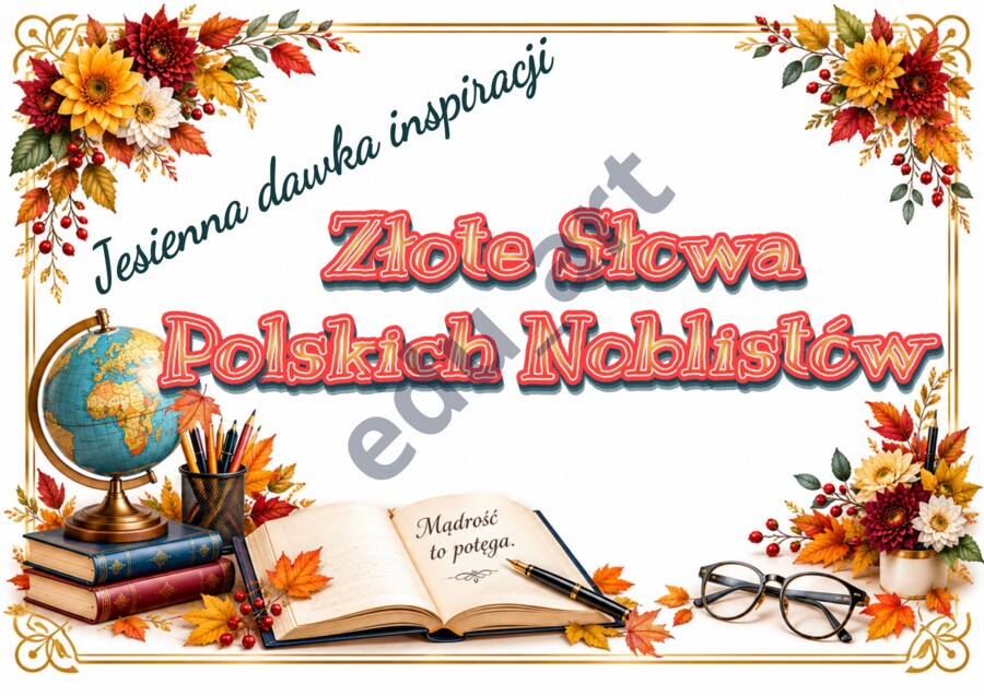 Złote Słowa Polskich Noblistów -16 cytatów oraz tytuł(55x40)