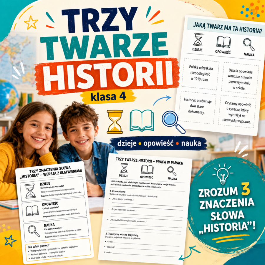 Trzy twarze historii – gotowa lekcja na 45 minut