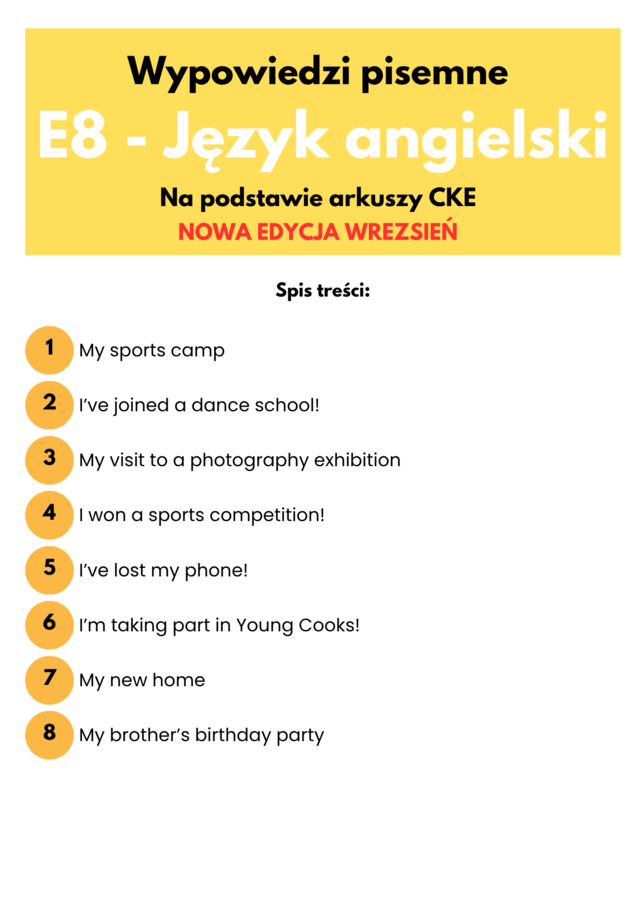 E8 Angielski: Zestaw E-maile pod Egzamin Ósmoklasisty CKE (Nowa Edycja)
