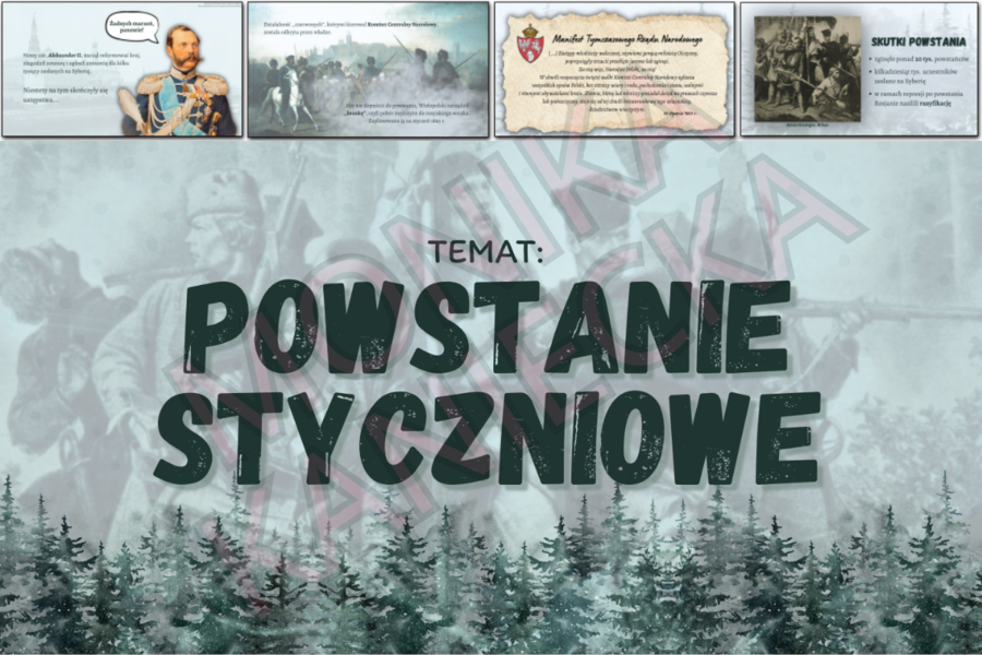 Powstanie styczniowe - prezentacja historia klasa 7