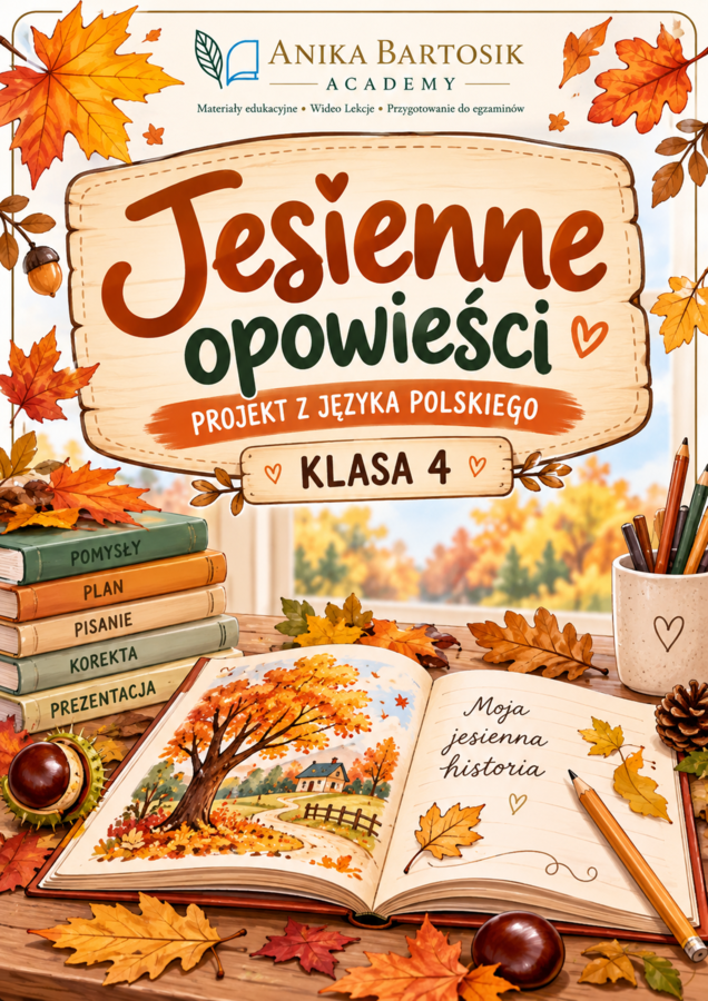 🍂 Jesienne opowieści – projekt z języka polskiego | Klasa 4