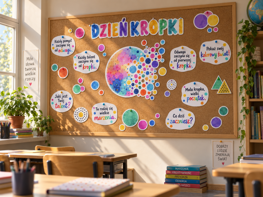 Dekoracja Gazetka Klasowa szkolna – Dzień Kropki / P04