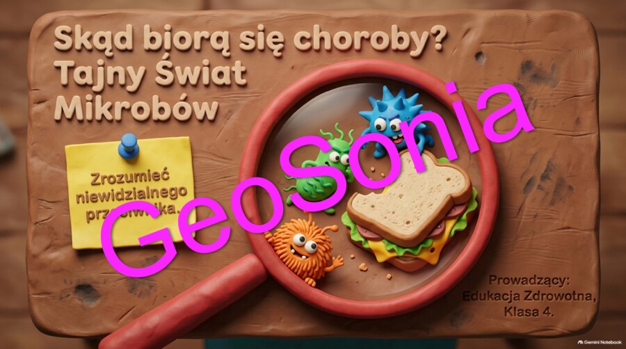 „Skąd biorą się choroby? Tajny Świat Mikrobów: Zrozumieć niewidzialnego przeciwnika” – Multimedialna Prezentacja Edukacyjno-Zdrowotna (Klasa 4)