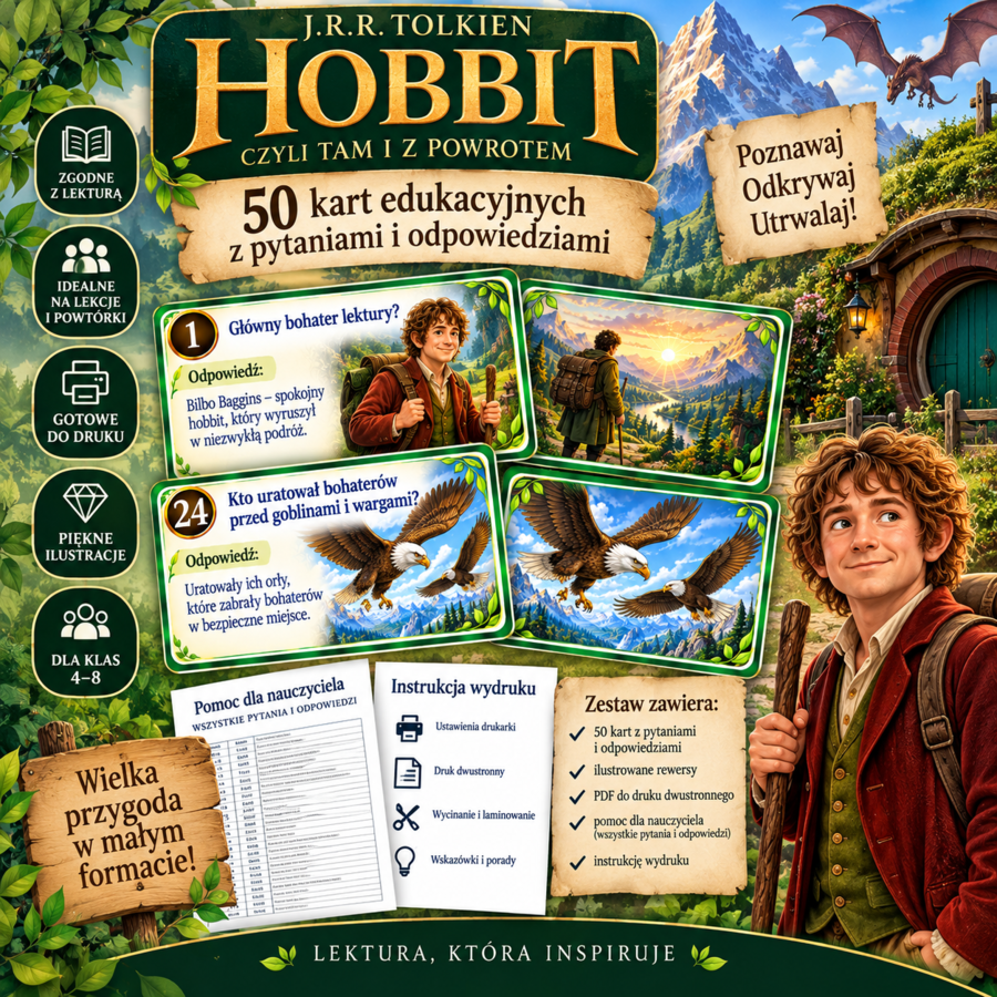 Hobbit-  50 kart-  pakiet dla nauczyciela