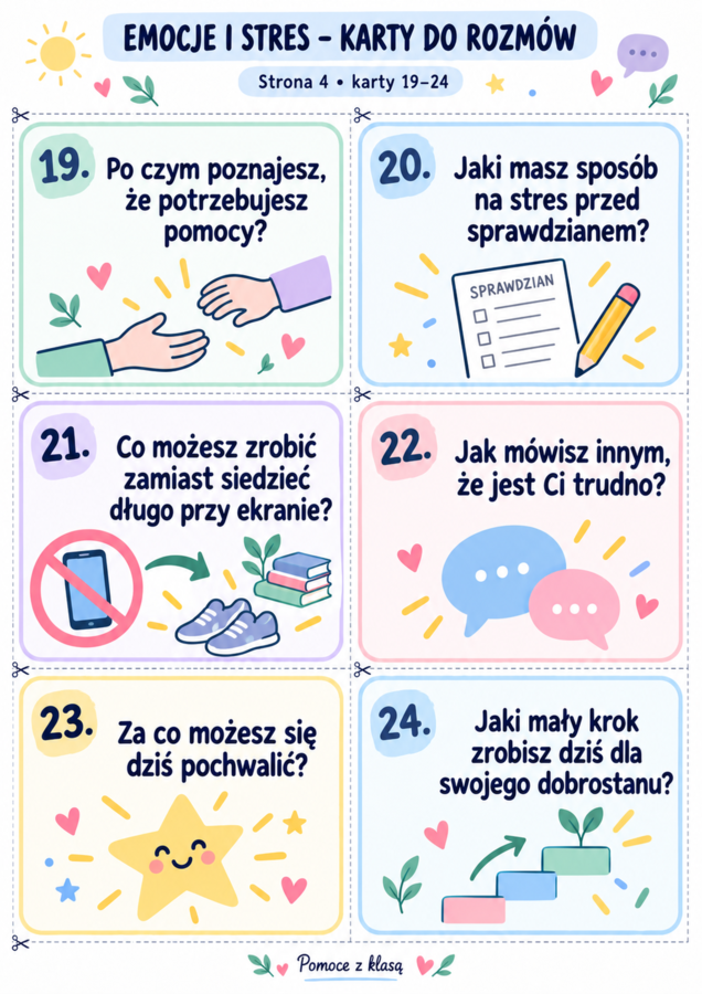 Karty „Emocje i stres” — zestaw do rozmów
