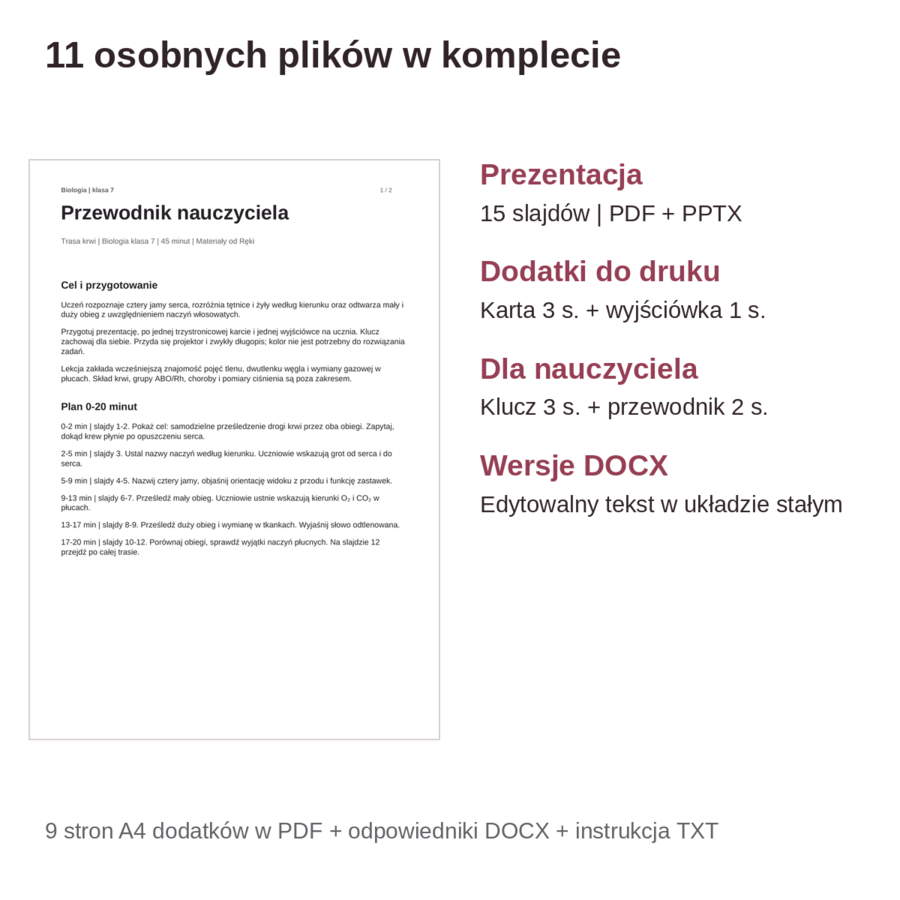 Trasa krwi - serce i dwa obiegi | biologia klasa 7