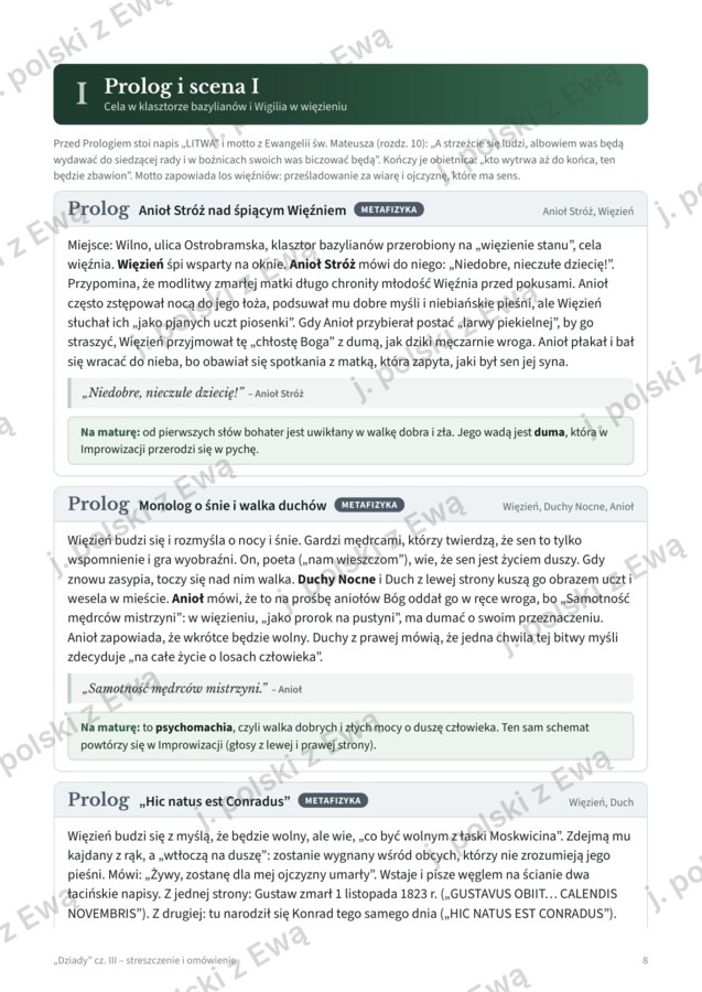 Dziady III - kompletne kompendium wiedzy na maturę