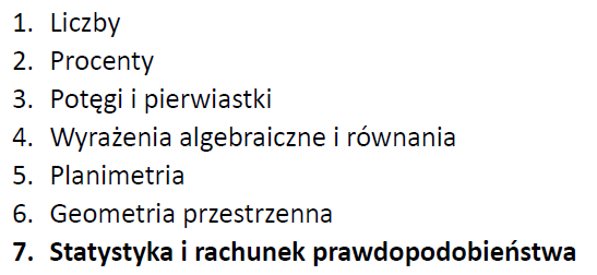 Przygotowanie do egzaminu 8-klasisty z matematyki - Dział VII: Statystyka i rachunek prawdopodobieństwa