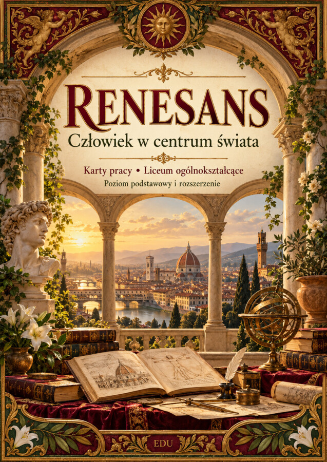 RENESANS — człowiek w centrum świata | LO | 22 karty dwustronne, 132 zadania i klucze