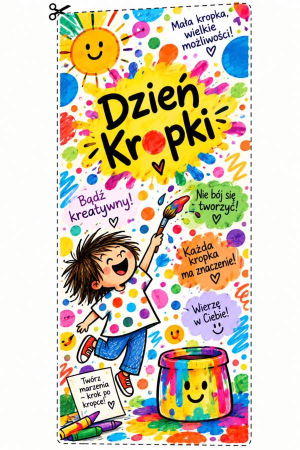 Kolorowe zakładki na Dzień Kropki dla dzieci