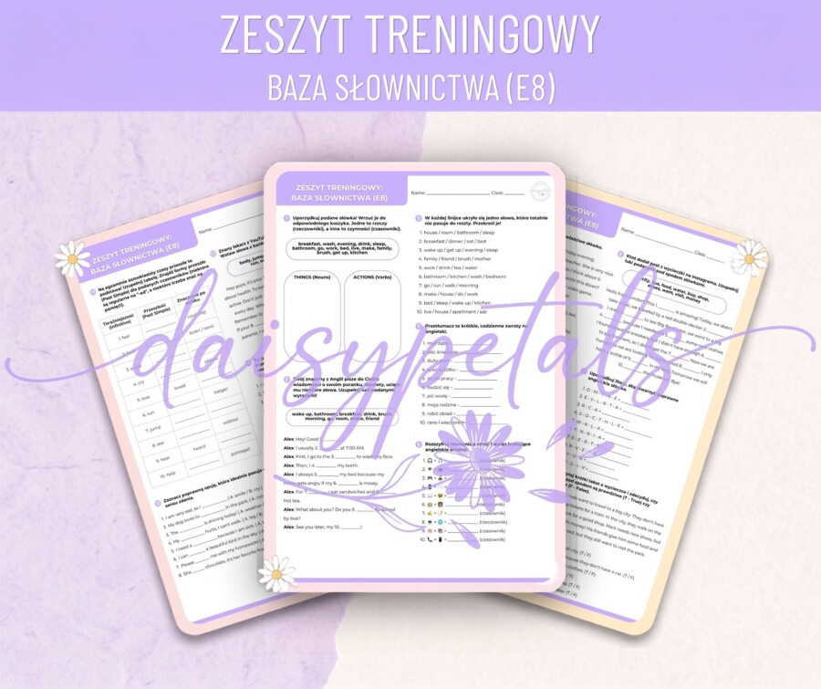 Zeszyt Treningowy: Baza Słownictwa (Egzamin Ósmoklasisty E8) + Klucz