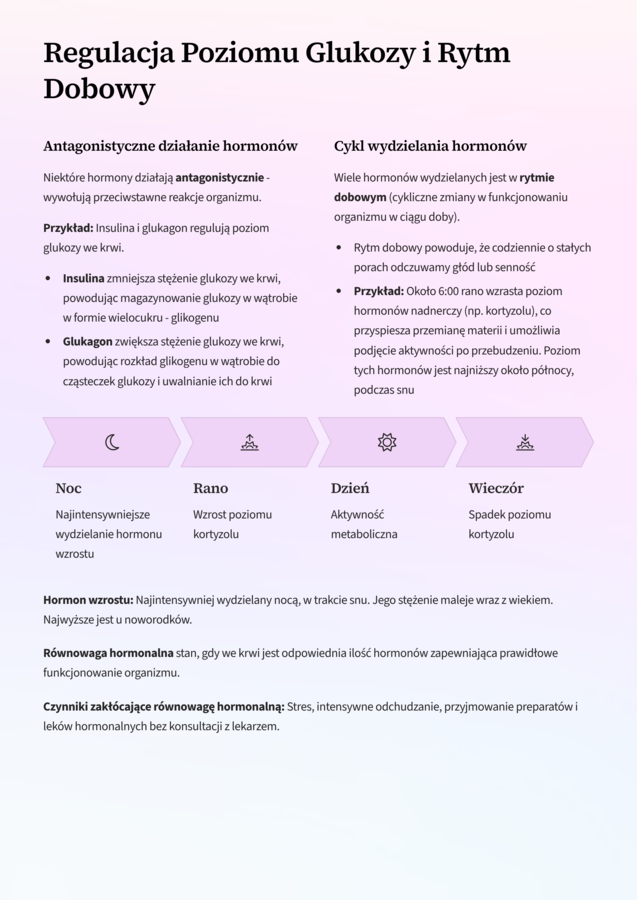Budowa i Funkcjonowanie Układu Hormonalnego oraz Nerwowego – Notatki i Porównanie