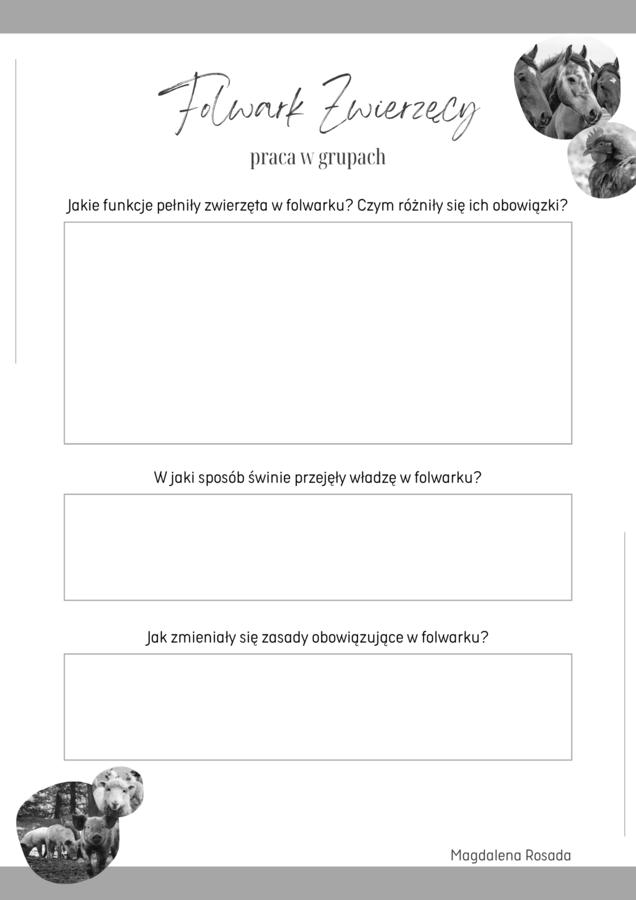 Projekt: Niektóre zwierzęta są równiejsze od innych... - Folwark Zwierzęcy
