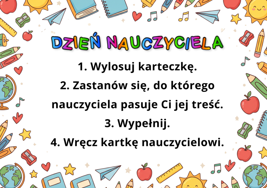 Karty na dzień nauczyciela