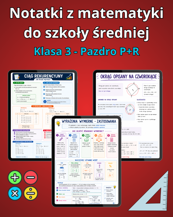 Notatki z matematyki do 3 klasy - Pazdro 3R