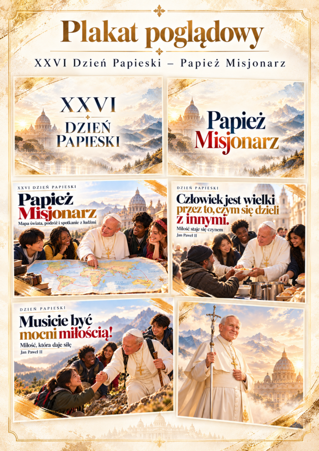 Dzień papieski, myśli Jana Pawła II, prezentacja lub plakaty o polskim papieżu