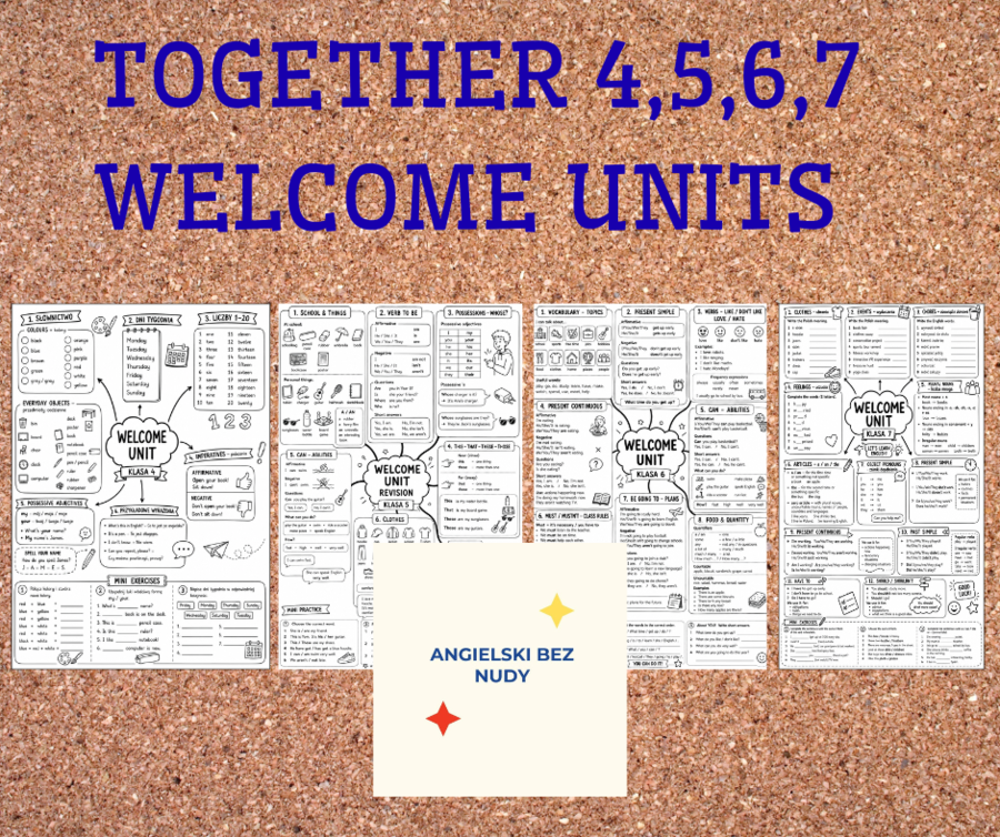 WELCOME UNIT TOGETHER – powtórka dla klas 4–7  | gramatyka, słownictwo i ćwiczenia