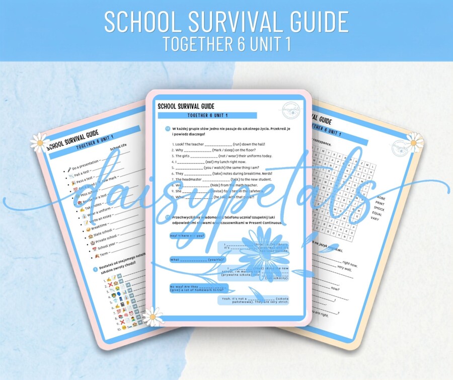 Together 6 Unit 1: School Survival Guide | Mega Paka 31 Zadań + Gramatyka + Pełny Klucz Odpowiedzi