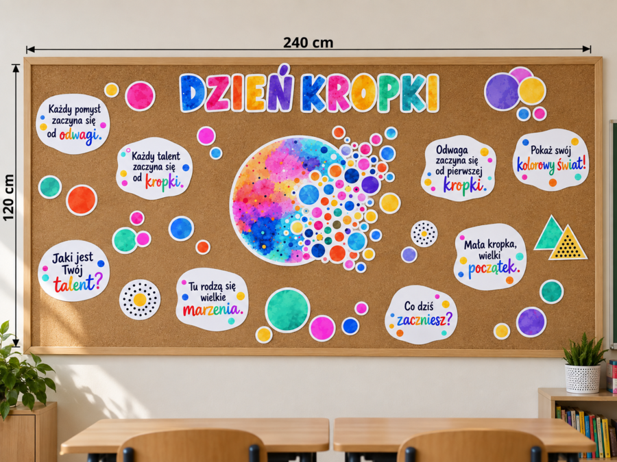 Dekoracja Gazetka Klasowa szkolna – Dzień Kropki / P04