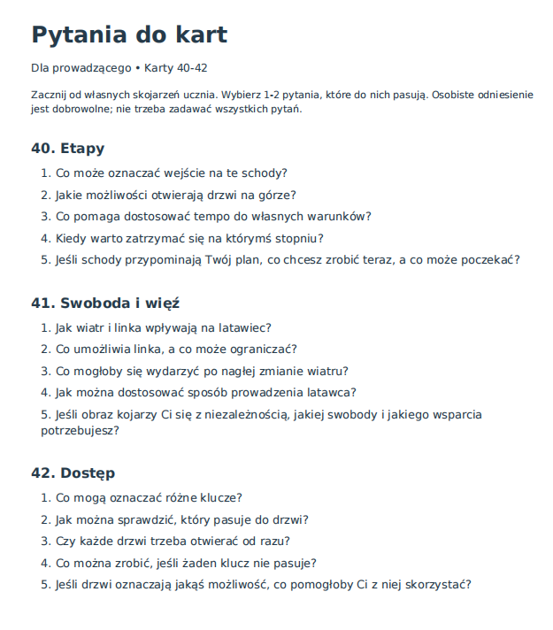 Od czego zacząć? Karty metaforyczne dla uczniów szkoły ponadpodstawowej.