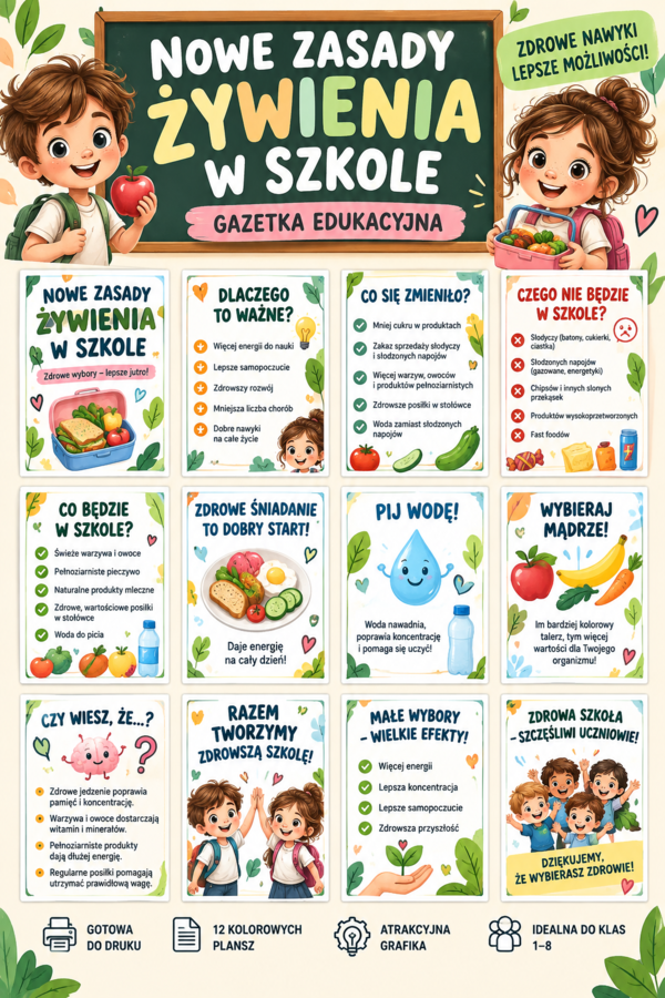 Gazetka ,,Nowe zasady żywienia w szkole''