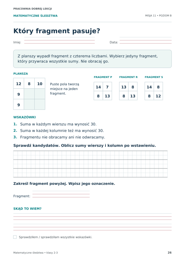 Matematyczne śledztwa. 12 zagadek i 24 karty pracy dla klas 2–3